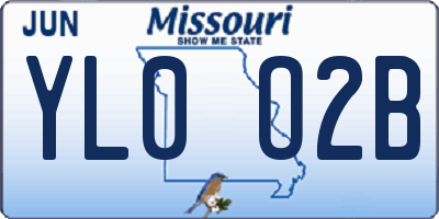 MO license plate YL0O2B