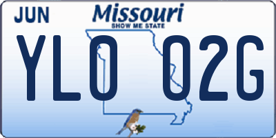 MO license plate YL0O2G