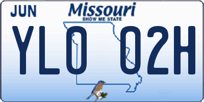 MO license plate YL0O2H