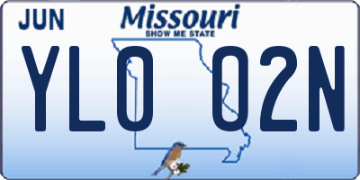 MO license plate YL0O2N