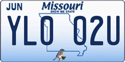 MO license plate YL0O2U