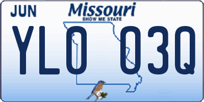 MO license plate YL0O3Q
