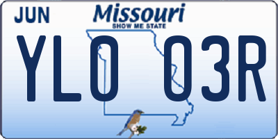 MO license plate YL0O3R