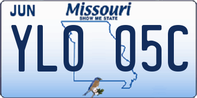 MO license plate YL0O5C