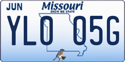 MO license plate YL0O5G