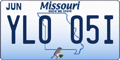 MO license plate YL0O5I