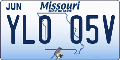 MO license plate YL0O5V