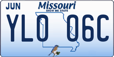 MO license plate YL0O6C