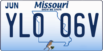MO license plate YL0O6V