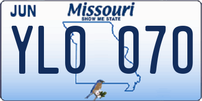 MO license plate YL0O7O