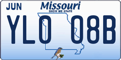 MO license plate YL0O8B