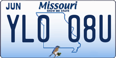 MO license plate YL0O8U