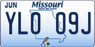 MO license plate YL0O9J