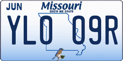 MO license plate YL0O9R
