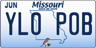 MO license plate YL0P0B