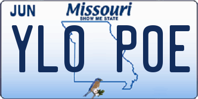 MO license plate YL0P0E