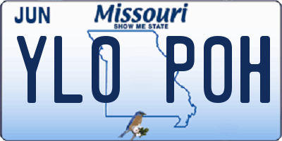 MO license plate YL0P0H