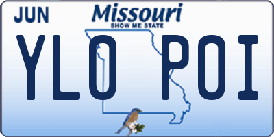 MO license plate YL0P0I