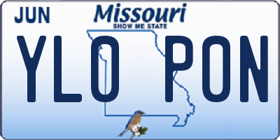 MO license plate YL0P0N
