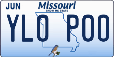 MO license plate YL0P0O