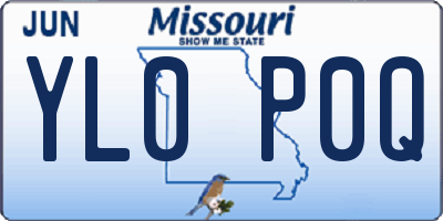 MO license plate YL0P0Q