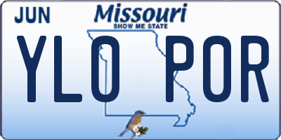 MO license plate YL0P0R