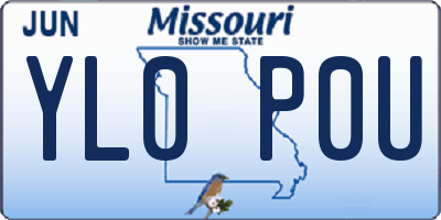 MO license plate YL0P0U