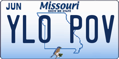 MO license plate YL0P0V