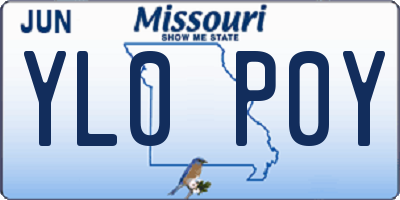 MO license plate YL0P0Y