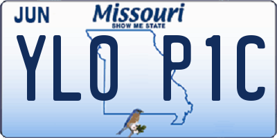 MO license plate YL0P1C