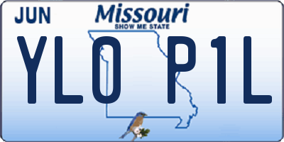 MO license plate YL0P1L