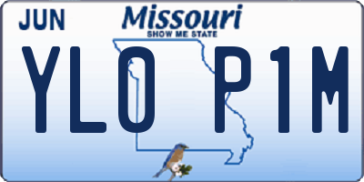 MO license plate YL0P1M