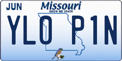 MO license plate YL0P1N