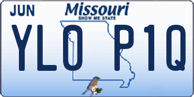 MO license plate YL0P1Q