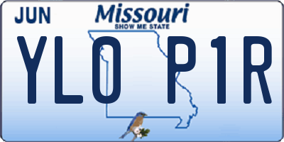 MO license plate YL0P1R