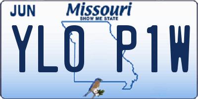 MO license plate YL0P1W