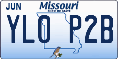 MO license plate YL0P2B