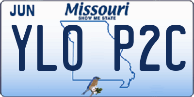 MO license plate YL0P2C