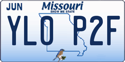 MO license plate YL0P2F