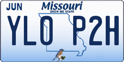 MO license plate YL0P2H