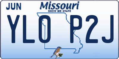 MO license plate YL0P2J