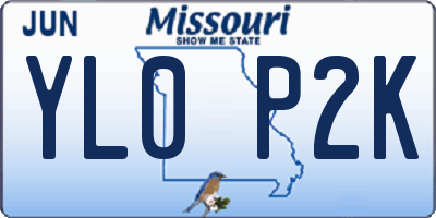 MO license plate YL0P2K