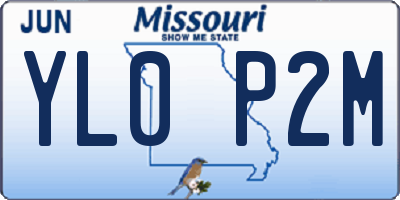MO license plate YL0P2M