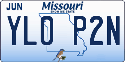 MO license plate YL0P2N