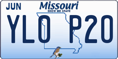 MO license plate YL0P2O