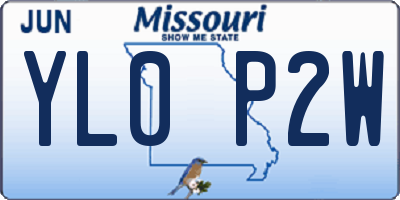 MO license plate YL0P2W