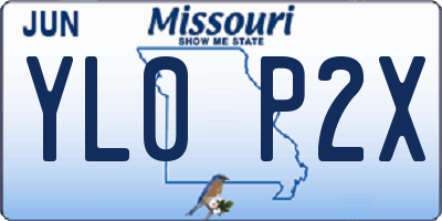MO license plate YL0P2X