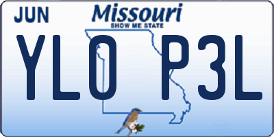 MO license plate YL0P3L