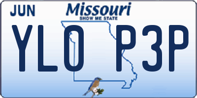MO license plate YL0P3P
