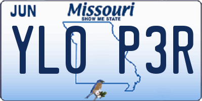 MO license plate YL0P3R